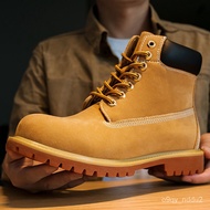 ️ZZWorker Boots Men's Spring High-Top Dr. Martens Boots British Style Work Shoes Mid-Top Desert Leather Boots Can't Be