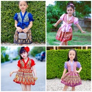 ชุดไทยประยุกต์เด็กผู้หญิง,ชุดเดรสผ้าลายไทย