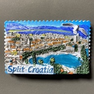 Crodia Historical Famous City Split Travel Commemorative Resin Painted Magnet Refrigerator Sticker G