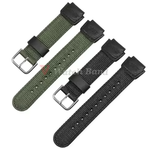 18mm Nylon Watch Strap for F-91W W800H Black Army Green Brown Bracelet SGW-400 F 91W F84 F105/108/A1