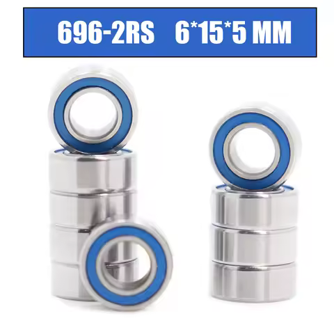 696RS Bearing ABEC-3 10PCS 6*15*5 mm Miniature 696-2RS Ball Bearings RS 696 2RS With Blue Sealed R-1