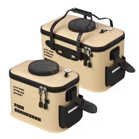 Foldable Live Fish Bucket Fishing Bucket Outdoor Multifunctional EVA Fishing Bag Live Fish Bait Buck
