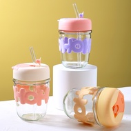 HOHO Heat Resistant Glass Cup 3 Colors - Free Glass Straw (350ML)