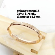 Gold Bracelet / Gold Rosegold 75% Weight 5.780 Grams Dia 5.5cm.. GTT