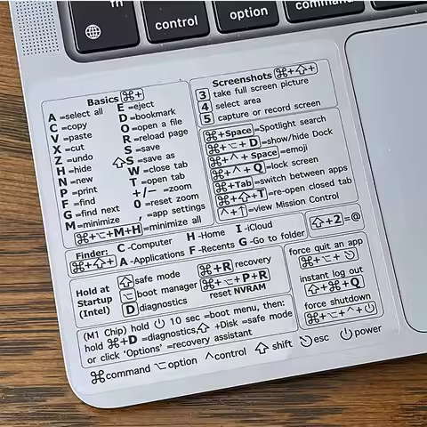 1PC Shortcut Keyboard Stickers for MacBook Pro/Air, Shortcut Keys, Waterproof Laptop Decal for Adobe