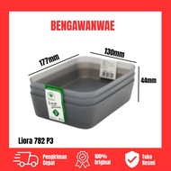 [1 Set of 3 Pcs] Liora Organizer Container 782P3 Capacity 800ml Plastic Storage Box Organizer Multip