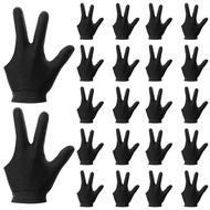 22 Pieces Billiard Gloves Three Finger Cue Shooter Pool Gloves Sport Gloves for Women & Men Both Lef