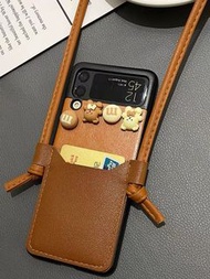 Samsung Z Flip1/2/3 Phone Case 三星手機殼 皮質可插卡$155包埋順豐郵費⚠️🤩