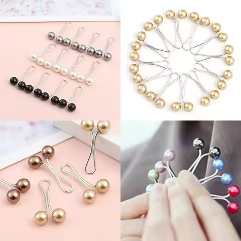 Multicolor Headscarf U-shaped Pearl Pins Clips Hijab Scarf Clips Muslim Arab Shawl Islamic Pin Acces
