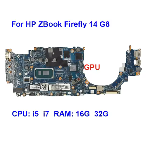 6050A3213301-MB-A01 Mainboard For HP ZBook Firefly 14 G8 Laptop Motherboard CPU i7-1165G7 RAM 16G GP
