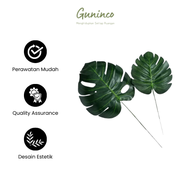 GUNINCO DAUN MONSTERA 40cm ARTIFICIAL single daun plastik