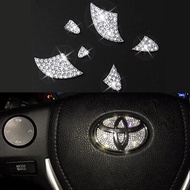 Car Steering Wheel Decoration Sticker with Crystal Diamonds Compatible with Toyota Camry, Corolla, R