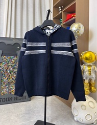 Dior Sweater 迪奥雙面穿羊絨老花logo連帽針織外套