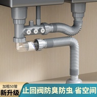 Single Double Sink Kitchen Drainer Vegetable Sink Drain Pipe Sink Accessories Pool Deodorant Drain P