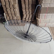 24-bone Large Double Hook Automatic Transparent Umbrella Umbrella Long-Handle Umbrella