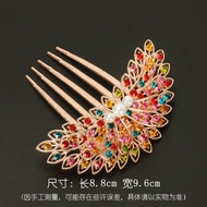 Sirkam rambut sanggul korea wanita premium kristal zirkon merak mode baru ori import