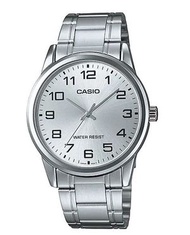 Casio 經典復古時尚簡約指針紳士腕錶-銀白色 (MTP-V001D-7B)