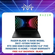 RAZER BLADE 15 BASE MODEL RZ09-0369AE22-R341 15.6" GAMING LAPTOP ( I7-10750H, 16GB, 512GB,RTX 3060 6