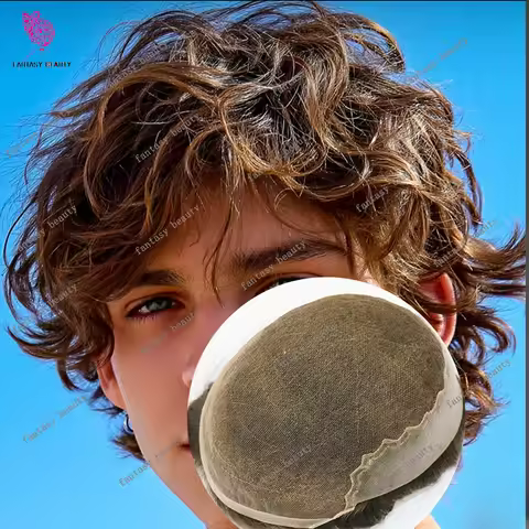 28mm Curly Blonde Q6 Natural Hairline Invisible Lace Front&Pu 1B65 1B80 Gray Bleach Knots Exhaust Me