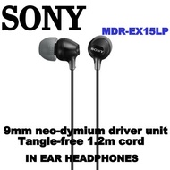 Sony MDR-EX15LP In-Ear Headphone .... BLACK ONLY