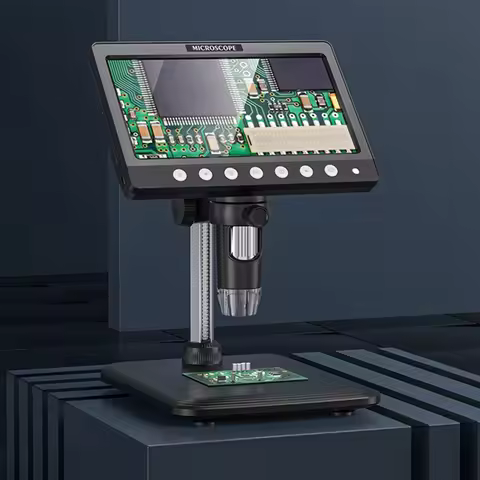 7 Inch Digital Coin Microscope 5MP 50X-1200X Magnifier Electronics Repair Circuit Soldering Observe 