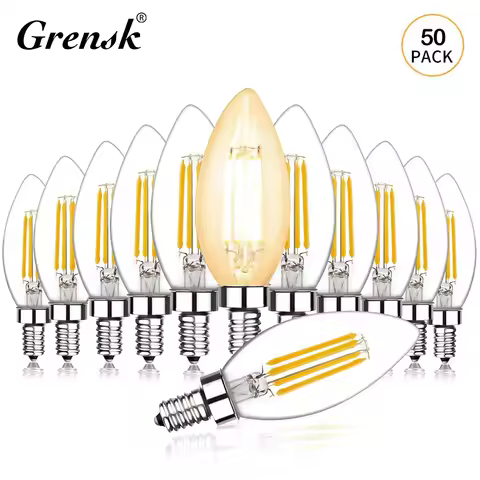E14 LED Bulb 220v Dimmable C35 220V 4W Candle Bulbs LED Lights Decoration Home Retro Filament LED Ca