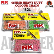[RK COLOUR CHAIN] Rantai Motor Warna 415 Panjang 132L HEAVY DUTY ORANGE PINK GREEN COLOUR