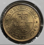 R011香港一毫 1949年【極美品相R011--原廠車輪轉光】【戰後初期 英皇喬治六世】 香港舊版錢幣・硬幣 $65 (R 011)