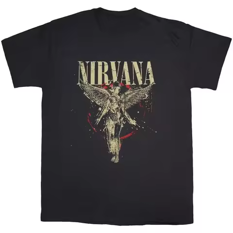 Garbage Rock Band Nirvana Y2K Band Pattern Round Neck Printed Short Sleeved T-shirt Casual Daily Str