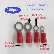 100 pieces rv3. 5-4，RV3。 5-5，RV3。 5-6，RV3。 5-8 cold voltage circular terminal