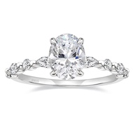 EAMTI 3 CT 925 Sterling Silver Ring Oval Cut Cubic Zirconia Engagement Solitaire Halo Promise Ring f