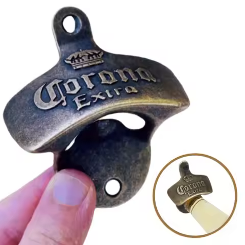 Wall-Mounted Fixed Beer Bottle Opener Corona Zinc Alloy Opener Suitable for Home Parties