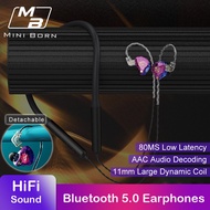Mini Born Headphones Bluetooth 5.0 Earphones Neckband Headphone Sports HiFi Subwoofer Neck Hanging Bluetooth Headset 80Ms Latency Earbuds Stereo Headset Professional Gaming Earphone