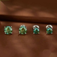 4 Prongs Moissanite Earrings for Women Solid 925 Sterling Silver 2CT VVS1 Lab Diamond Classic Shiny 