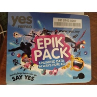 YES NET SIM / PREPAID DATA SIM (EPIK PACK)