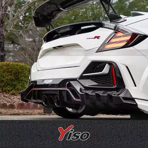 Suitable for Civic17-19 FK8 Type R Carbon Fiber Rear Under Spoiler Mugen Style Glossy Bumper Spat Sp