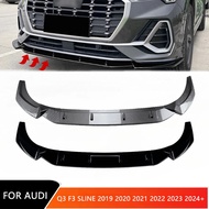 Front Bumper Lip Spoiler Guard Protector Cover for Audi Q3 F3 Sline 2019 2020 2021 2022 2023 2024 Ca
