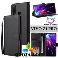 SARUNG BUKU FLIP UNTUK VIVO Z1 PRO - LEATHER CASE FLIP- WALLET CASE FLIP VIVO Z1 PRO - CASING DOMPET