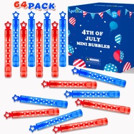 Patriotic Mini Bubbles Wands Toys Bulk 64 Pack - Bubbles Party Favors for Kids,Bulk Toys Gifts Treat