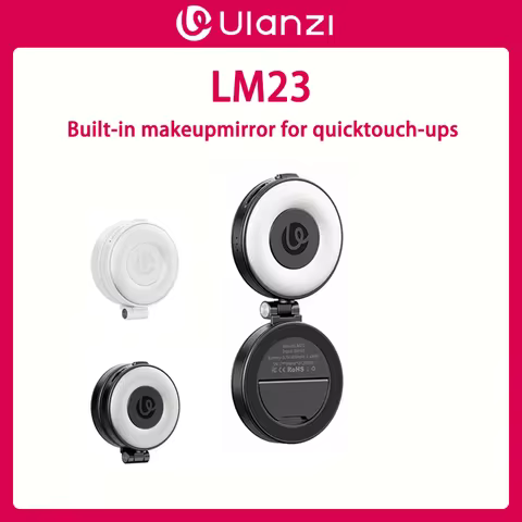 Original Ulanzi LM23 Portable Rechargeable Magnetic Phone Light With Foldable Stand For Vlogging And