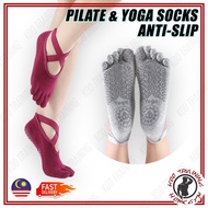 Pilates Yoga Socks Toe Grip Socks Anti Slip  Boxing Dancing No Show Socks Stoking Kecergasan Ballet 