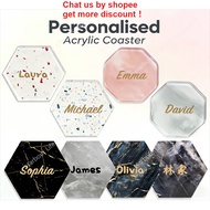 Personalised Acrylic Coaster with Name with Gift Box | Personalised Gift | Christmas Gift Teachers D