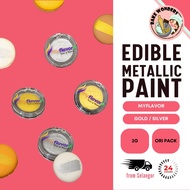 MyFlavor Edible Metallic Paint (2g) / Gold Edible Paint / Silver Edible Paint / Edible Paint Cake De