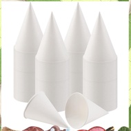 White Paper Cone Cups, Snow Cone Cups,Coated Leakproof Cone Paper Cups for , Shaved Ice, Water 200Pc