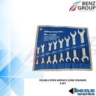 Benz Werkz Double Open Wrench Sunk Spanner Set 8 Pcs BZ-38808 Double Wrench for Car Motorcycle Works