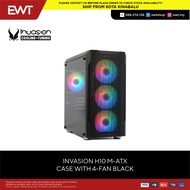 INVASION H10 M-ATX GAMING CASE WITH 4 FANS BLACK 100% ORIGINAL