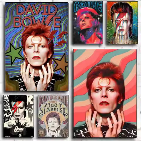 Singer D-david B-Bowie Poster Modern PP Paper Wall Art Sticker Minimalist Decorative for Cafe Office