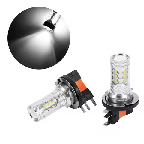 1 Pairs White 80W H15 LED Bulbs Car Lights Lamp Headlights 80W Lamp Car LED Bulbs LED Bulbs Car Head