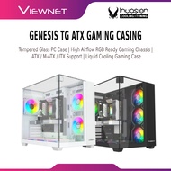 Invasion GENESIS TG ATX Gaming Casing | Case Only No Fan Tempered Glass High Airflow RGB Ready | ATX
