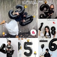 Ready to ship {100CM Number Balloon Black} for birthday decor 40-inch party balloon